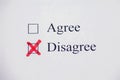 Checklist box - Agree, Disagree. Check form concept Royalty Free Stock Photo