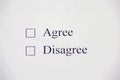 Checklist box - Agree and Disagree. Check form concept Royalty Free Stock Photo