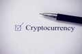 Checklist box - Ctyptocurrency concept on white paper Royalty Free Stock Photo