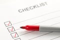 Checklist box with red marker pen Royalty Free Stock Photo