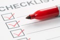 Checklist box with red marker pen Royalty Free Stock Photo