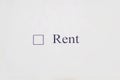 Checklist box - Rent. Check form concept Royalty Free Stock Photo