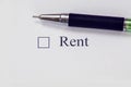 Checklist box - Rent. Check form concept Royalty Free Stock Photo