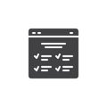 Checklist browser vector icon