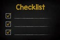 Checklist on a chalkboard