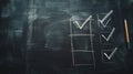The Checklist on Chalkboard.AI generated image Royalty Free Stock Photo
