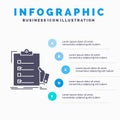 checklist, check, expertise, list, clipboard Infographics Template for Website and Presentation. GLyph Gray icon with Blue