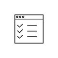 checklist, checkmark icon. Simple outline vector of Web Design Development  set icons for UI and UX, website or mobile application Royalty Free Stock Photo