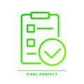 Checklist with checkmarks pixel perfect gradient linear vector icon