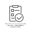 Checklist with checkmarks pixel perfect linear icon