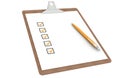 Checklist on Clipboard Royalty Free Stock Photo