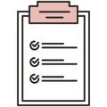 Checklist clipboard with checkmark flat vector icon