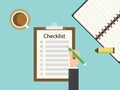 Top view of Checklist clipboard Royalty Free Stock Photo