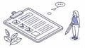 Checklist clipboard icon, task management and to-do list vector design Generative AI Royalty Free Stock Photo