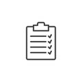 Checklist clipboard line icon