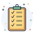 Checklist Clipboard with Marked Tasks for Task Completion Icon Royalty Free Stock Photo
