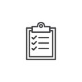 Checklist clipboard outline icon