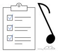 To-Do List and Musical Note Representing Productivity and Creativity Balance Royalty Free Stock Photo
