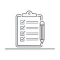 Checklist on Clipboard with Pencil Icon: Business Task Management, To Do List with Checkmarks Royalty Free Stock Photo