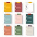Checklist Clipboards Flat Linear Icon Set with Pixel Perfect Editable Stroke Design Royalty Free Stock Photo