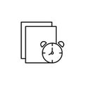 checklist, clock, list, memo, task line illustration icon on white background