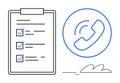 Checklist with Completed Tasks and a Call Icon for Communication and Task Management Royalty Free Stock Photo