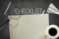 Checklist concept on black blackboard with empty Royalty Free Stock Photo