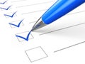 Checklist concept - checklist, paper and pen Royalty Free Stock Photo