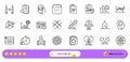 Checklist, Decreasing graph and Inspect line icons for web app. Pictogram icon. Line icons. Vector