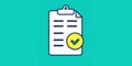 Checklist Document Icon Approved Task Complete Project Successful Business Workflow Management art