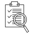 Checklist document with magnifying glass