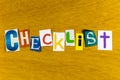 Checklist document survey questionnaire priority inspection checkmark
