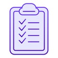 Checklist flat icon. Checkboard blue icons in trendy flat style. List gradient style design, designed for web and app