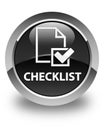 Checklist glossy black round button Royalty Free Stock Photo