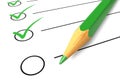 Checklist green pencil Royalty Free Stock Photo