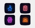 Checklist, Home and Phone survey icons. Gift sign. Survey, House building, Mobile quiz test. Present. Vector