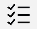Check List Icon Checklist Menu Checkmark Tick Checkbox Document Report Choice Questionnaire Clipart Artwork Symbol Sign Vector EPS