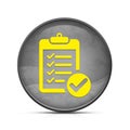 Checklist icon on classy splash black round button illustration Royalty Free Stock Photo