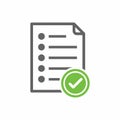 Flat icon of checklist icon with green check mark Royalty Free Stock Photo