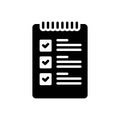 Black solid icon for Checklist, index and schedule Royalty Free Stock Photo