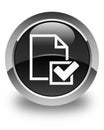 Checklist icon glossy black round button Royalty Free Stock Photo