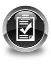 Checklist icon glossy black round button Royalty Free Stock Photo