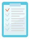 Checklist icon, paper board with note. Clipboard and check marcs flat style vector illustration Royalty Free Stock Photo