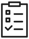 Checklist icon. Paper document with checkmark linear symbol