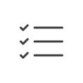 Checklist icon Thin outline art symbol Royalty Free Stock Photo
