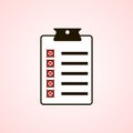 Checklist icon vector illustration flat design. Royalty Free Stock Photo