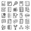 Checklist icons set, outline style