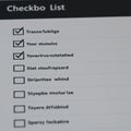 A checklist interface showing a series of items with checkboxes, some checked and Royalty Free Stock Photo