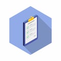 Checklist Isometric right view icon vector isometric