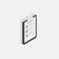 Checklist Isometric right view - White Stroke+Shadow icon vector isometric
